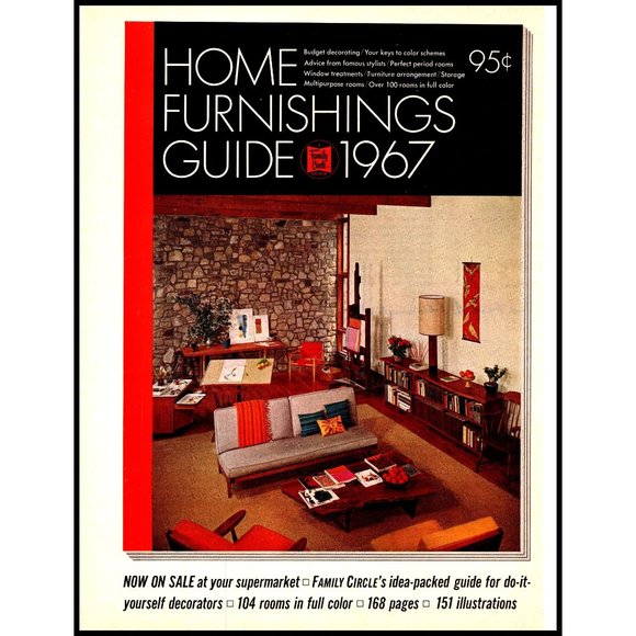 1967 Family Circle Home Furnishings Guide Vintage Print Ad MCM Nakashima Art - Picture 1 of 1